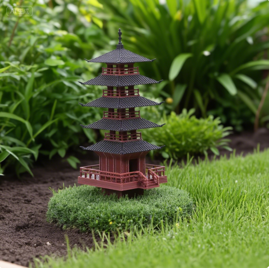 Mini Bonsai Zen Garden - Garden Aquarium Bonsai Decor MINI เจดีย์รูปปั้นจีนโบราณอาคาร