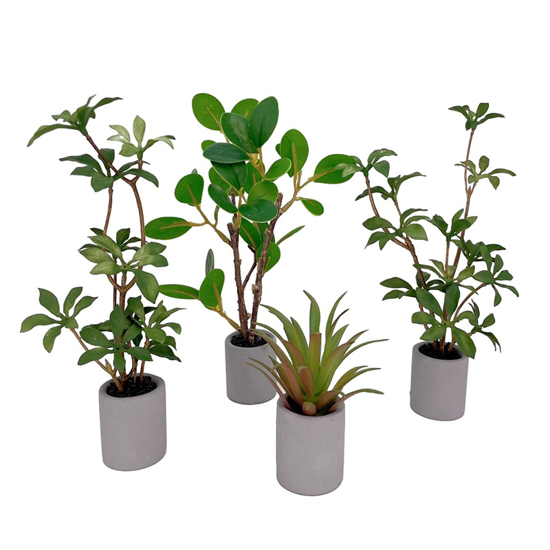 Bonsai Garden Miniature - 1:6 Dollhouse Miniature กระถางต้นไม้สีเขียวใบพืชหม้อบอนไซบ้านสวนตกแต่งของเล่นตุ๊กตาอุปกรณ์เสริม House