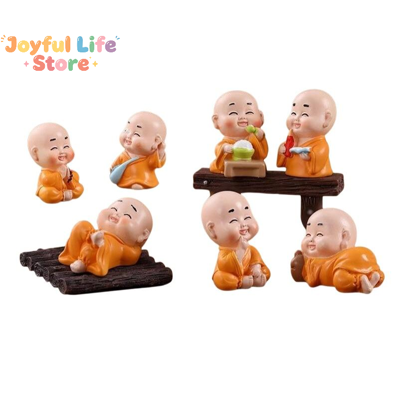 Mini Bonsai Zen Garden - รูปปั้นพระน้อยเรซิน 1 ชิ้น สำหรับตกแต่งสวนเซน ไมโครแลนด์สเคป ตกแต่งตู้ไม้จิ๋ว