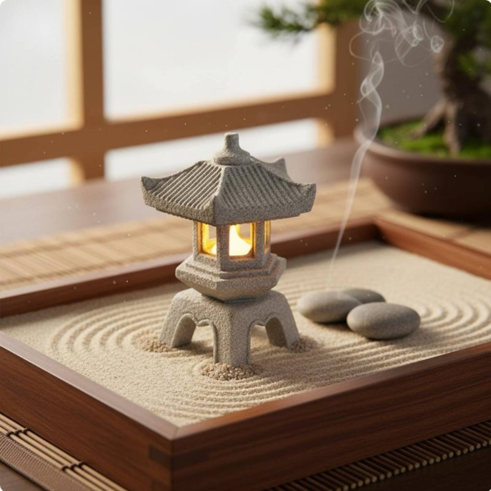 โคมไฟหินจิ๋วสไตล์โบราณ ตกแต่งบ - Bonsai Garden Miniature บทวิจารณ์และราคา