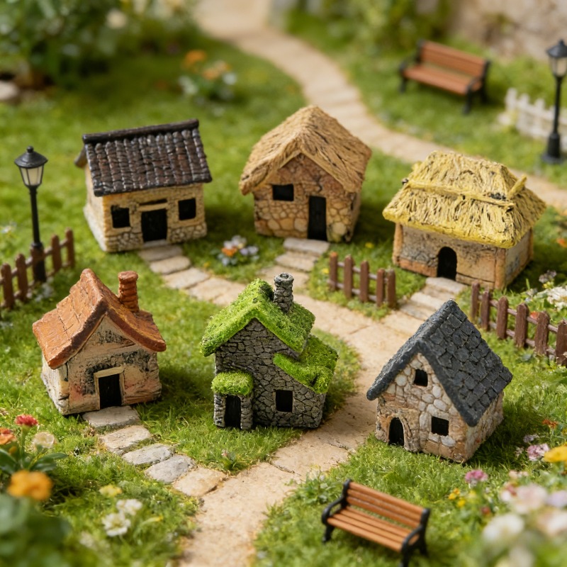 ชุดบ้านเรซินขนาดเล็ก 5 ชิ้น ทำ - Bonsai Garden Miniature บทวิจารณ์และราคา