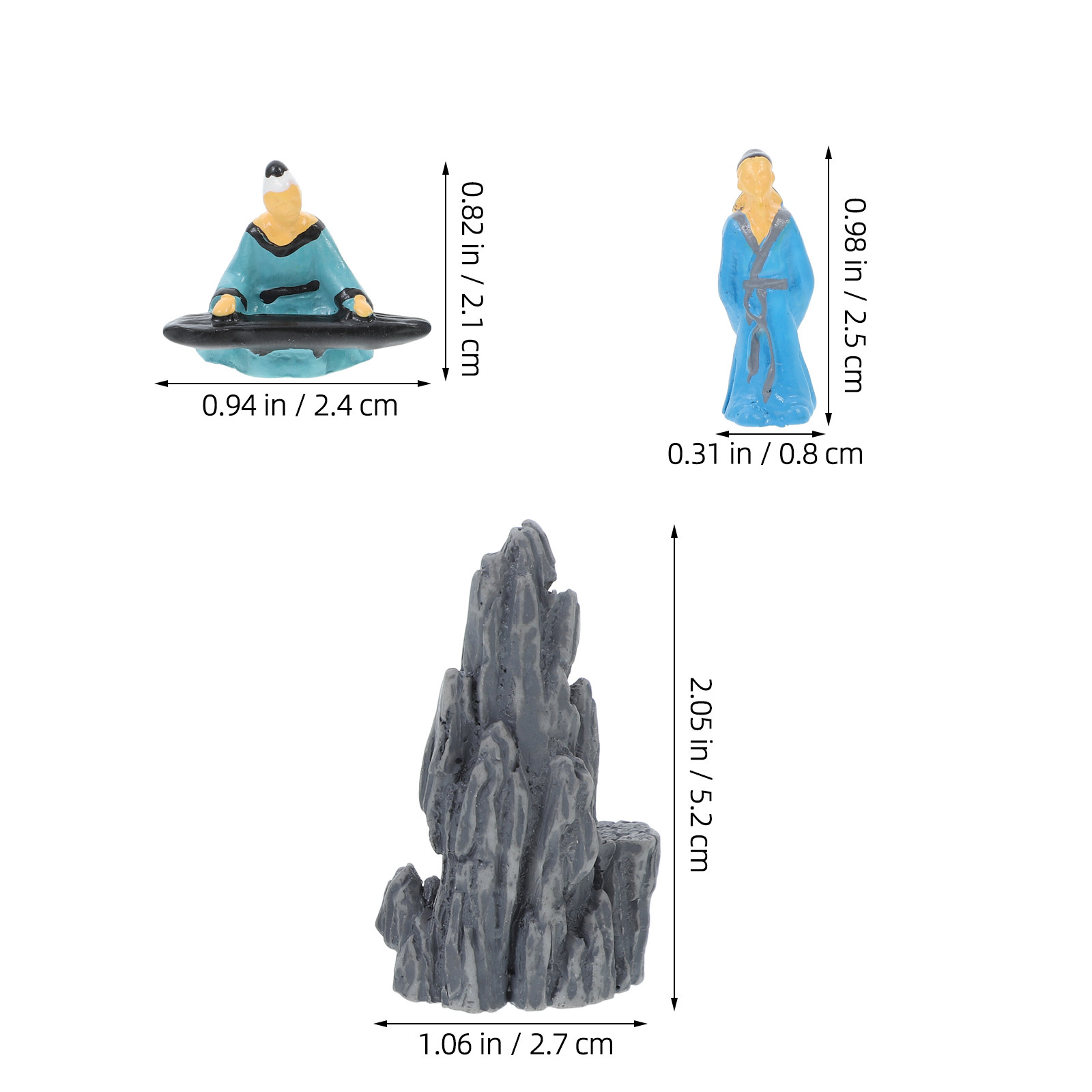 9 ชิ้น รูปปั้นเรซิ่นจิ๋ว นักปร - Mini Bonsai Zen Garden บทวิจารณ์และราคา