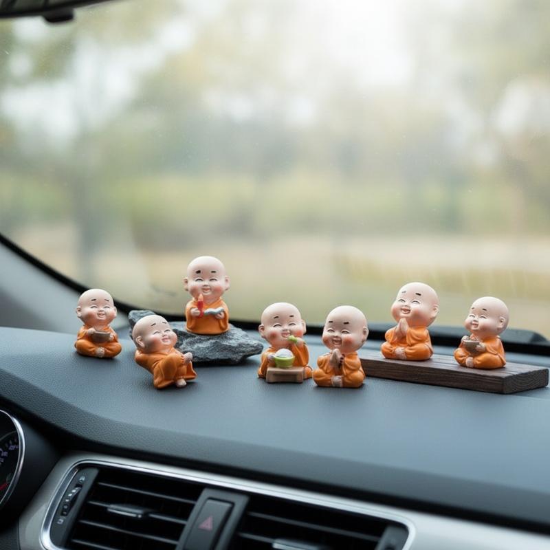 รูปปั้นพระน้อยเรซิน 1 ชิ้น สำห - Mini Bonsai Zen Garden บทวิจารณ์และราคา