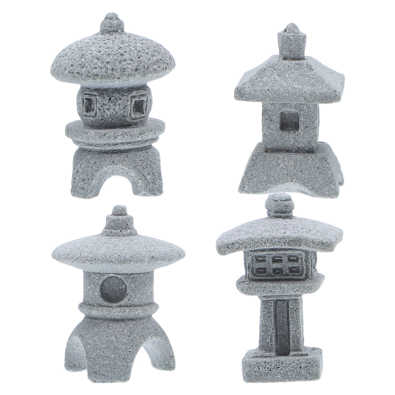 4 ชิ้น ประติมากรรมศาลาขนาดเล็ก - Mini Bonsai Zen Garden บทวิจารณ์และราคา